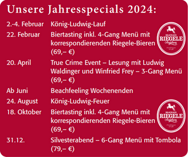 Restaurant Uhrmacher Jahresspecials 